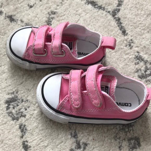 pink velcro converse